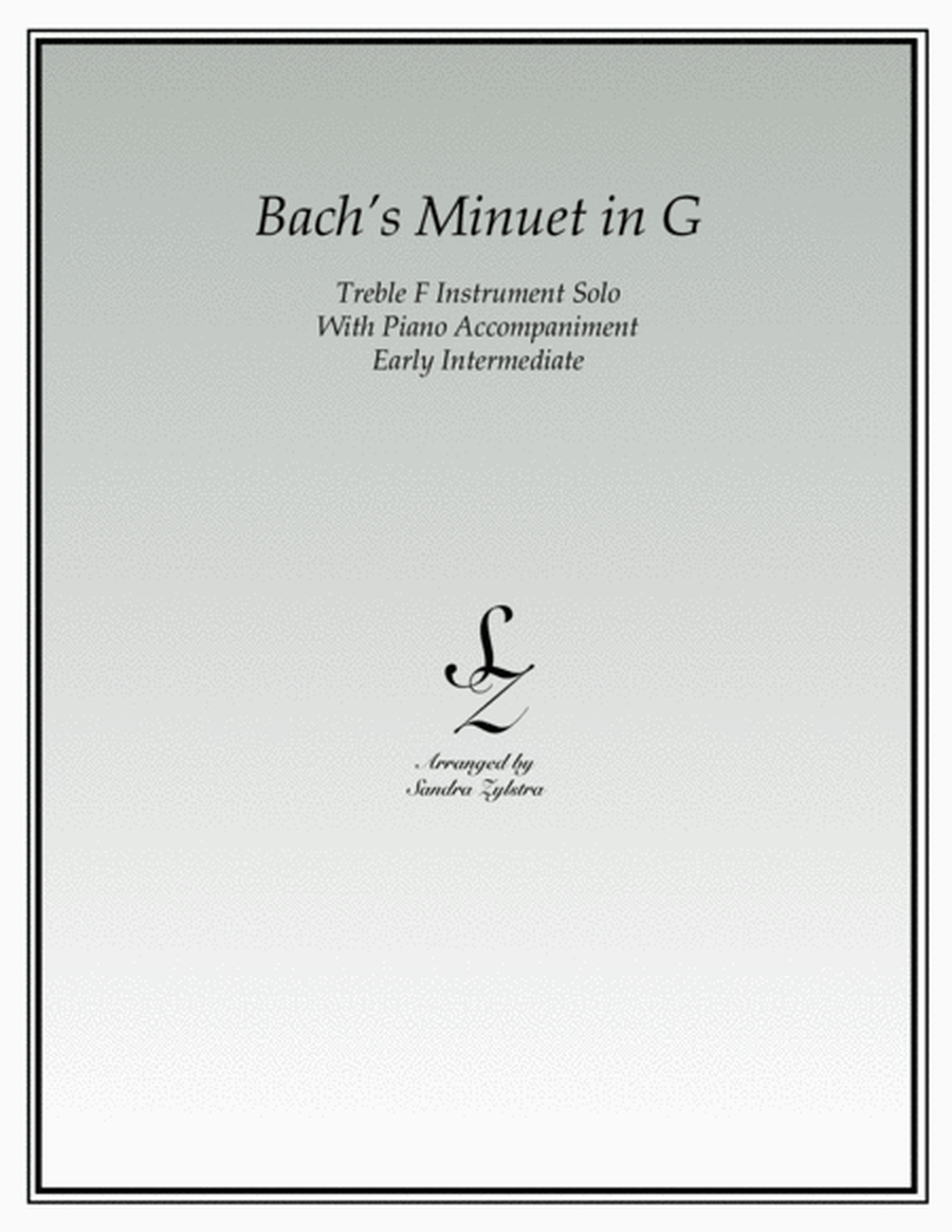 Bach's Minuet In G (treble F instrument solo) image number null