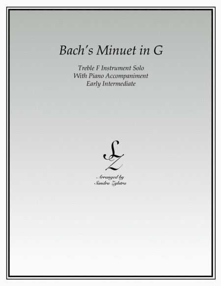 Bach's Minuet In G (treble F instrument solo) image number null