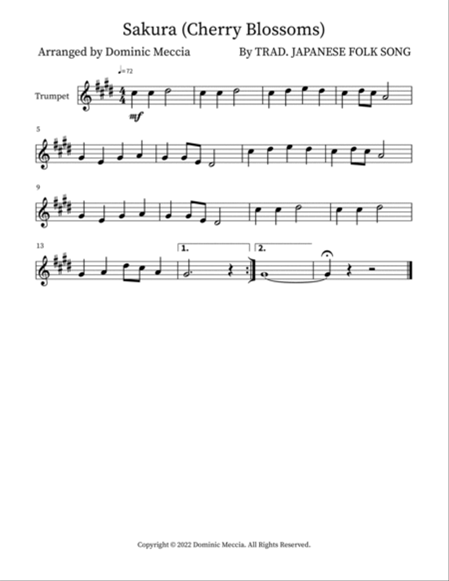 Sakura (Cherry Blossoms) Sakura (Cherry Blossoms) Brass Duet scores gallery preview page 2