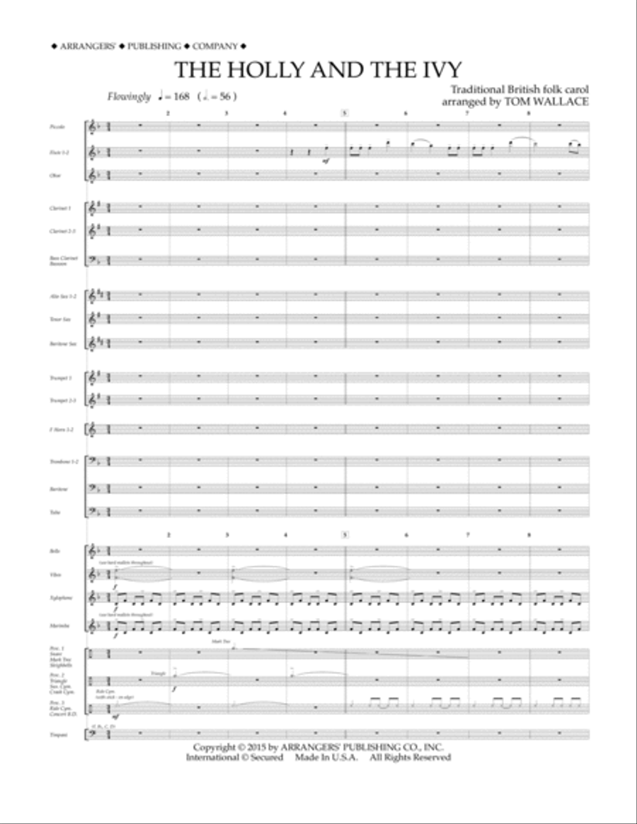 The Holly and the Ivy - Conductor Score (Full Score) Concert Band scores gallery preview page 1