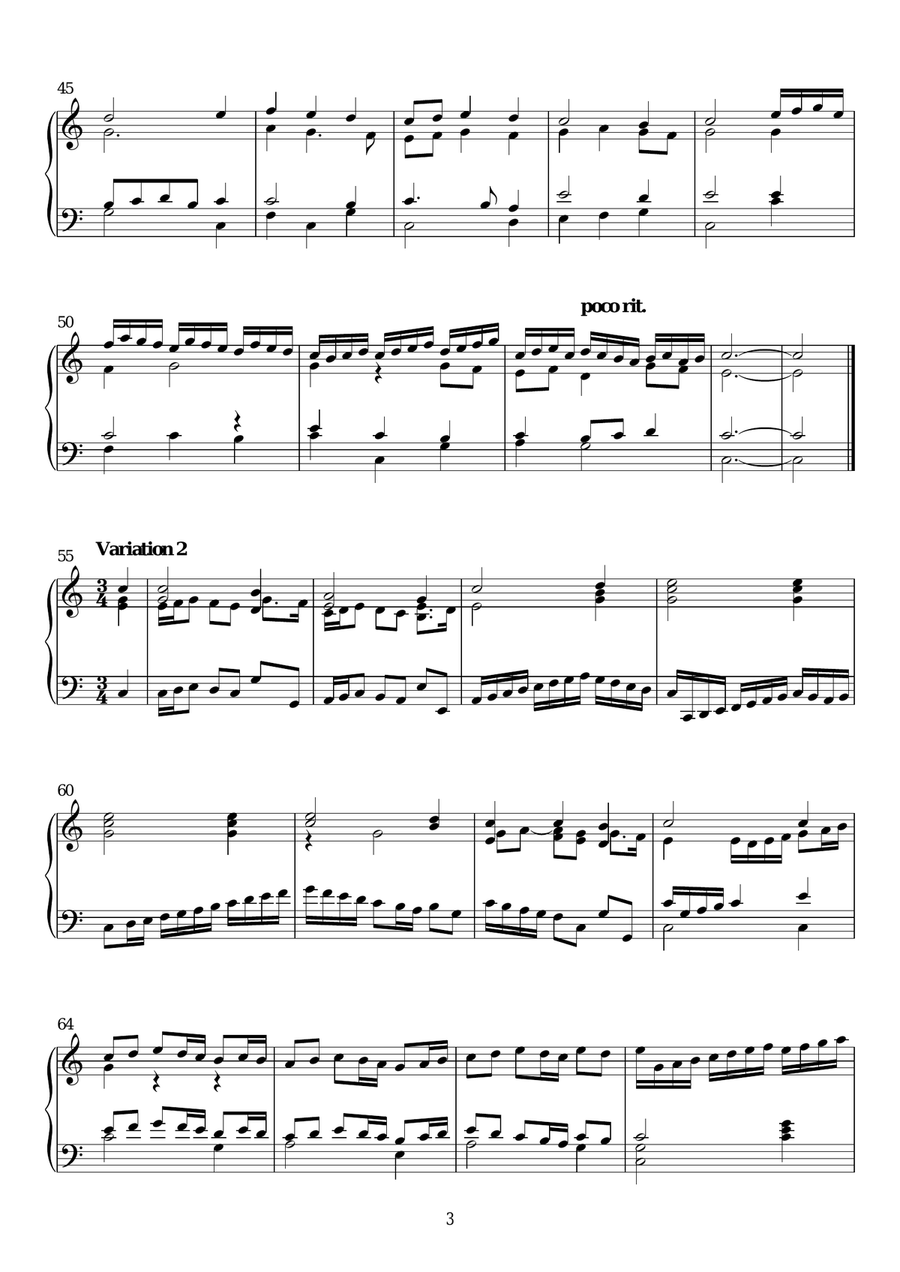 Two Variations On 'Nun Lob Mein Seel Dem Herren' Piano Solo scores gallery preview page 3