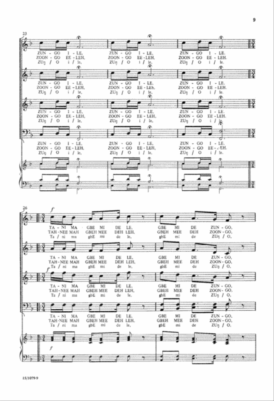 Zungo Zungo 4-Part scores gallery preview page 9