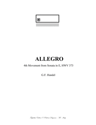 ALLEGRO - 4th Movement from Sonata in E, HWV 373