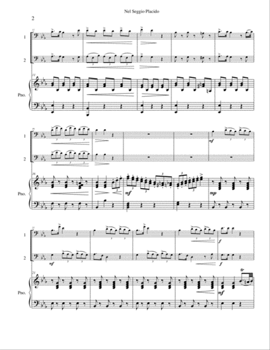 Nel Seggio Placido Trombone Duet scores gallery preview page 2
