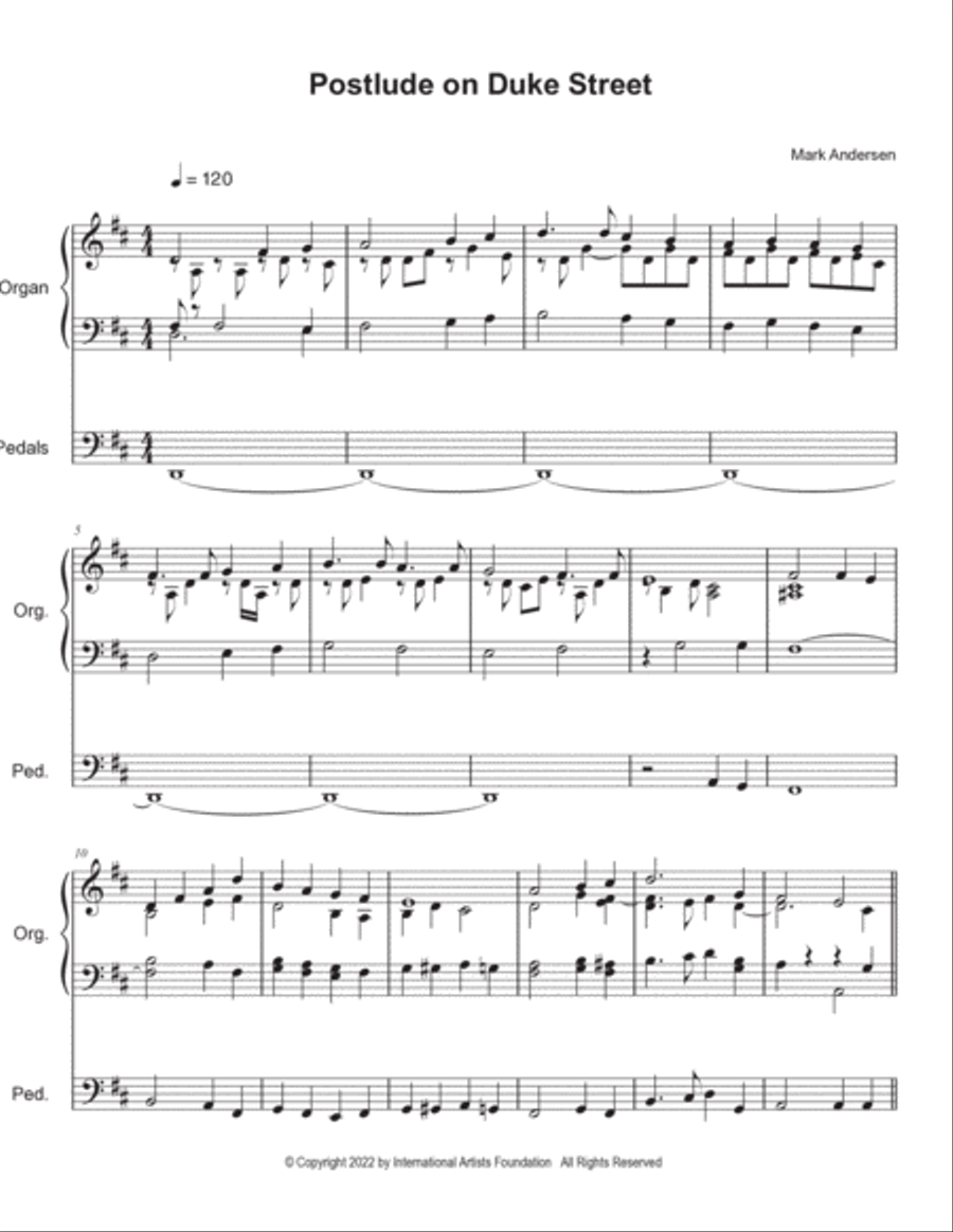 Postlude on Duke Street for Solo Organ Organ Solo scores gallery preview page 2