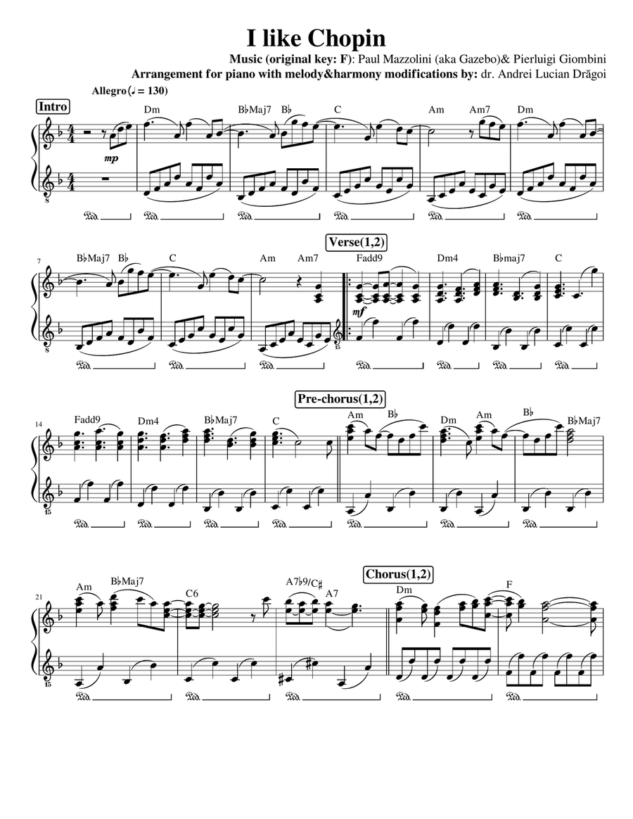 I Like Chopin Piano Solo scores gallery preview page 1