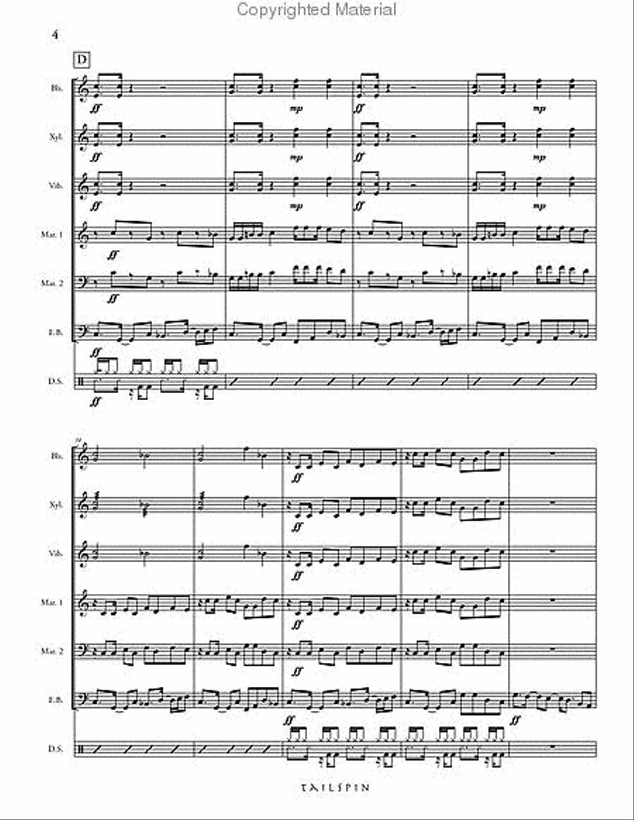 Tailspin Percussion Ensemble scores gallery preview page 5