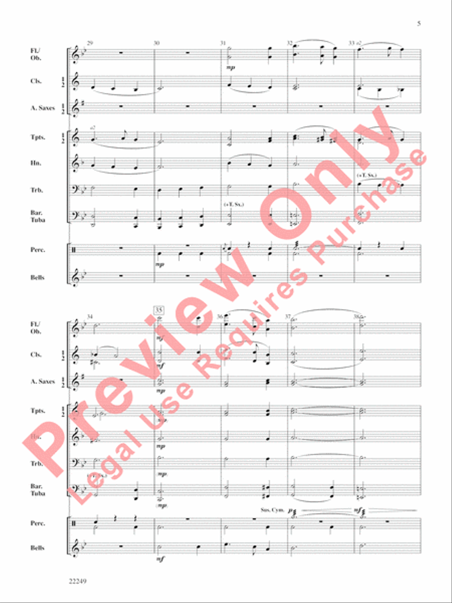 All Through the Silent Night Concert Band scores gallery preview page 6