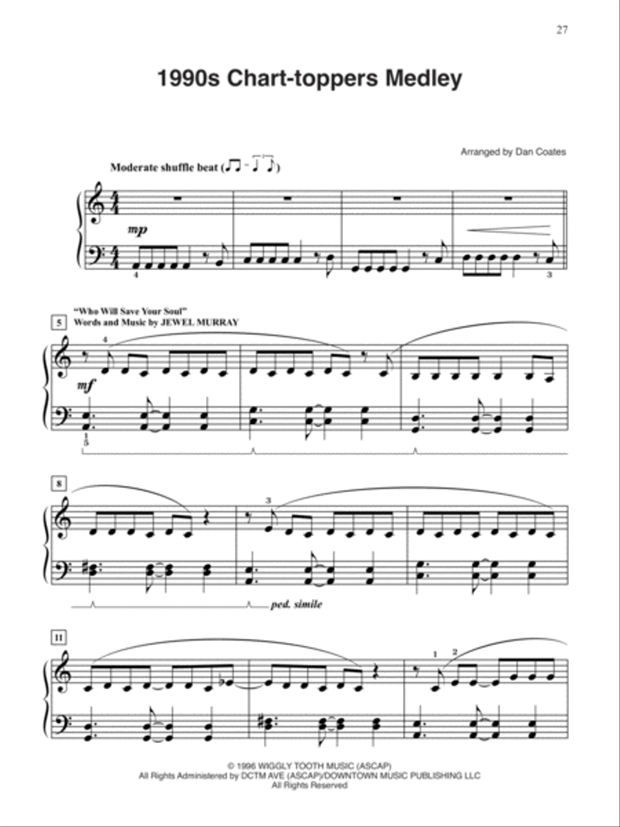 Dan Coates Popular Piano Library -- Medleys of Pop & Rock Piano Solo scores gallery preview page 4