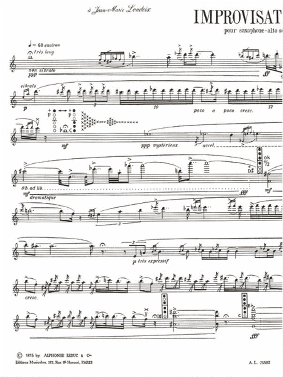 Improvisations II & III Alto Saxophone scores gallery preview page 2