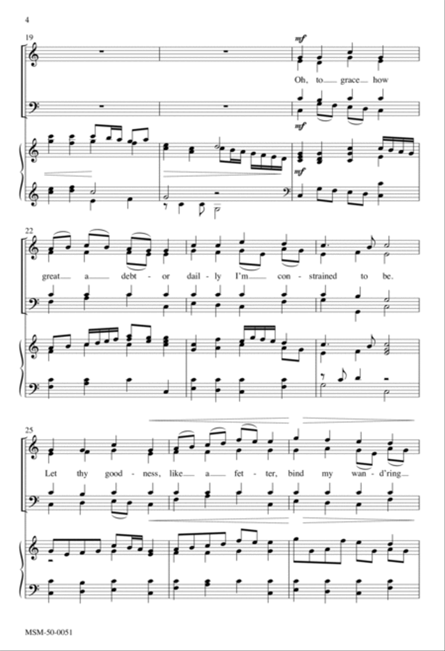 Come, Thou Fount of Every Blessing 4-Part scores gallery preview page 3
