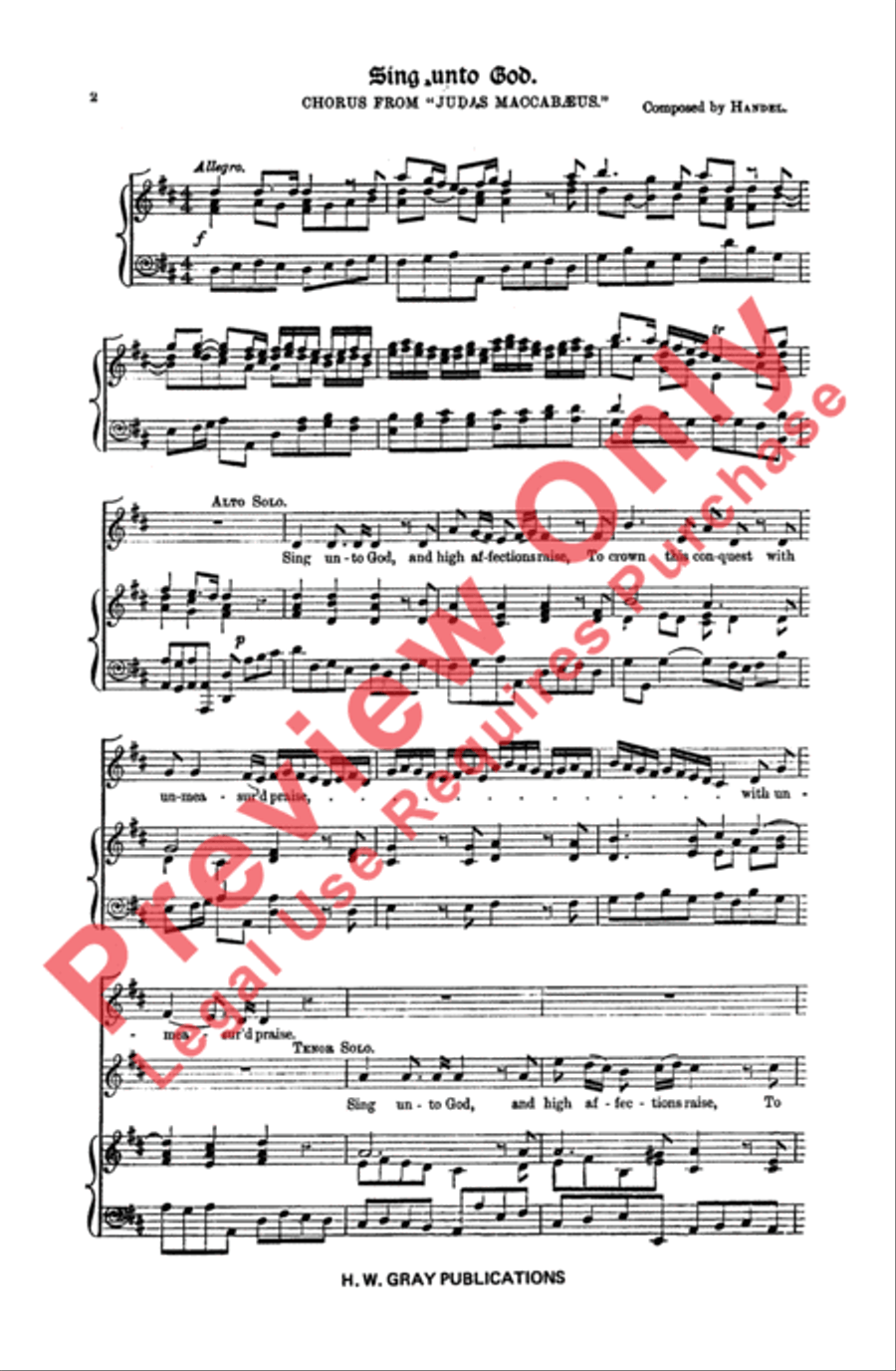 Sing Unto God 4-Part scores gallery preview page 2