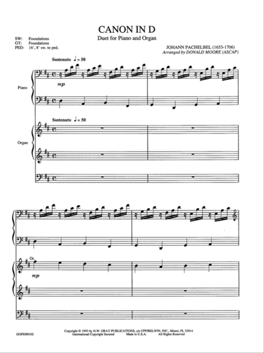 Canon in D Organ scores gallery preview page 2