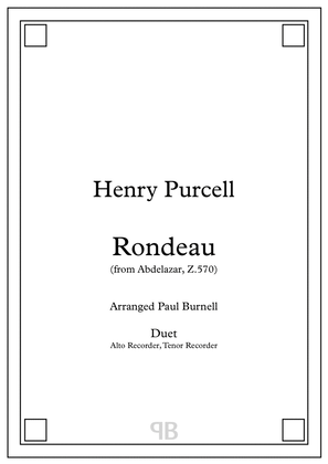 Book cover for Rondeau, from Abdelazar, Z.570, arranged for duet: Alto and Tenor Recorder