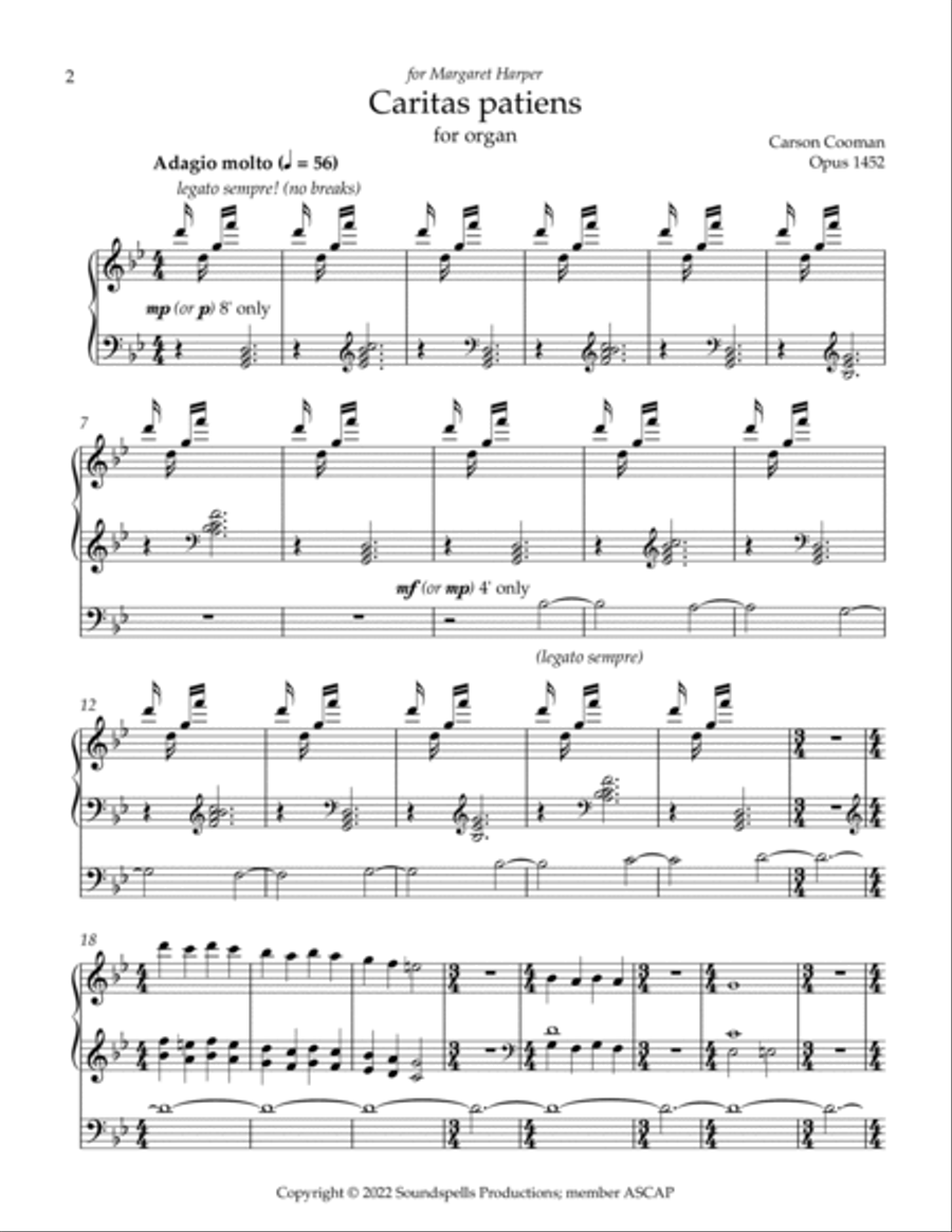 Caritas patiens Caritas patiens Organ Solo scores gallery preview page 2