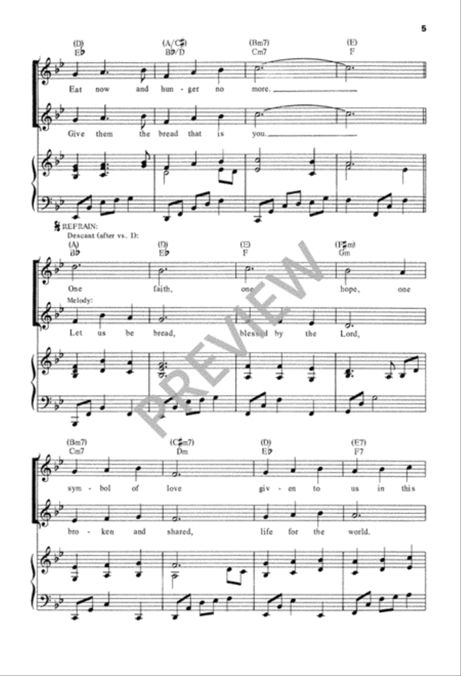Let Us Be Bread Unison Choir scores gallery preview page 6