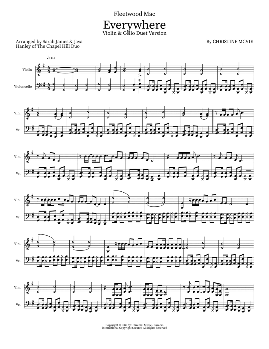 Everywhere String Duet scores gallery preview page 1