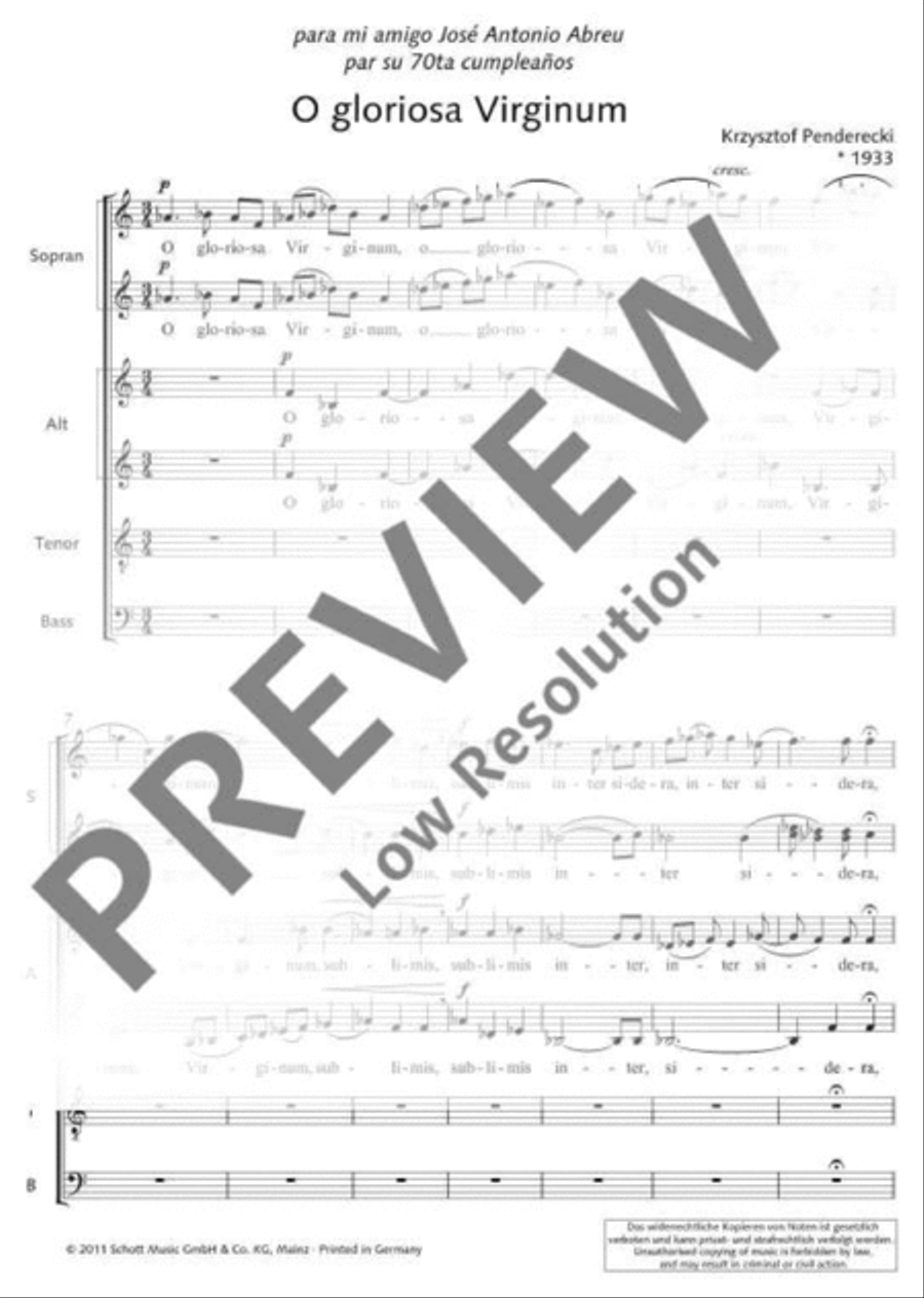 O gloriosa virginum Divisi scores gallery preview page 6