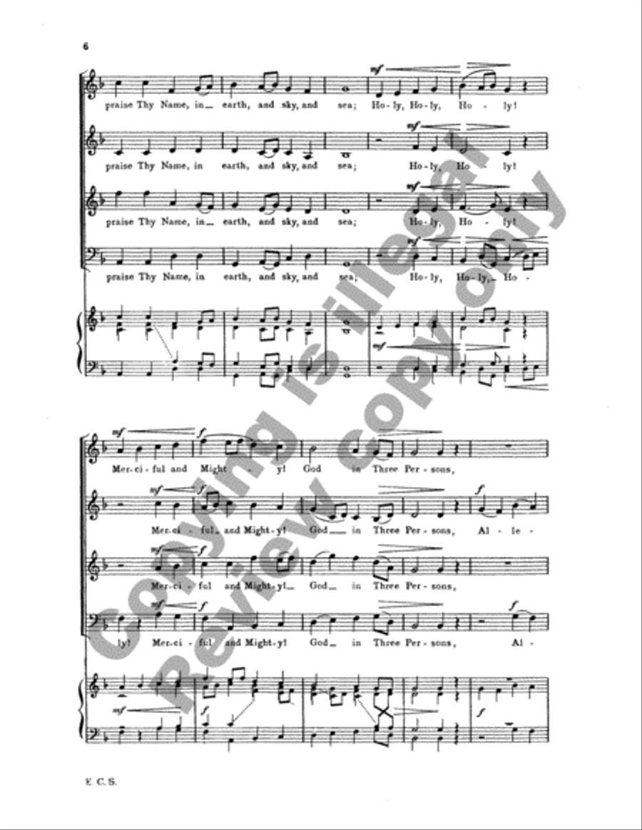 Holy, Holy, Holy 4-Part scores gallery preview page 10
