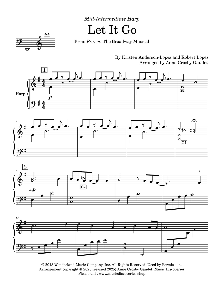 Let It Go Celtic Harp scores gallery preview page 2