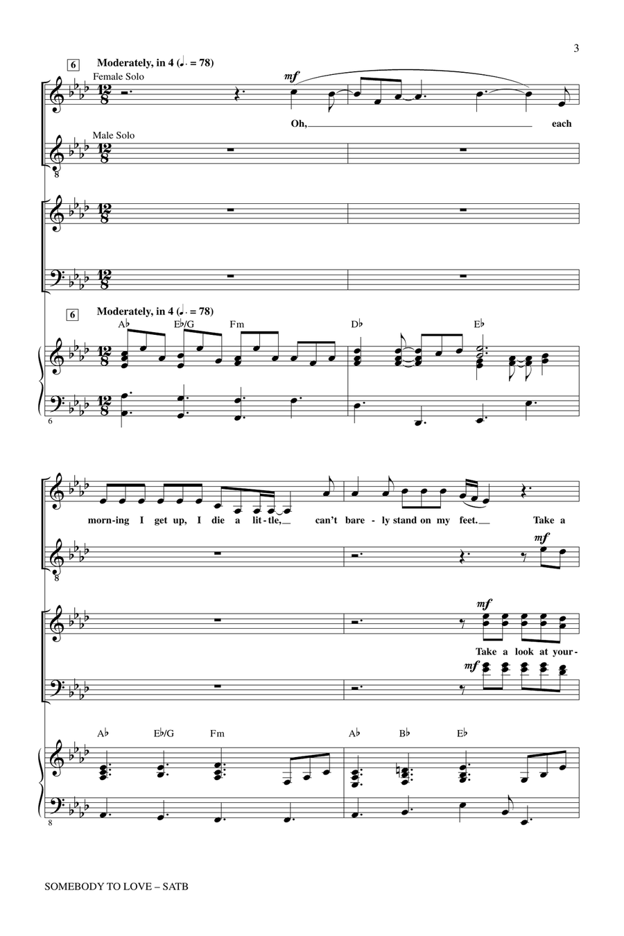 Somebody To Love (arr. Roger Emerson) 4-Part scores gallery preview page 2