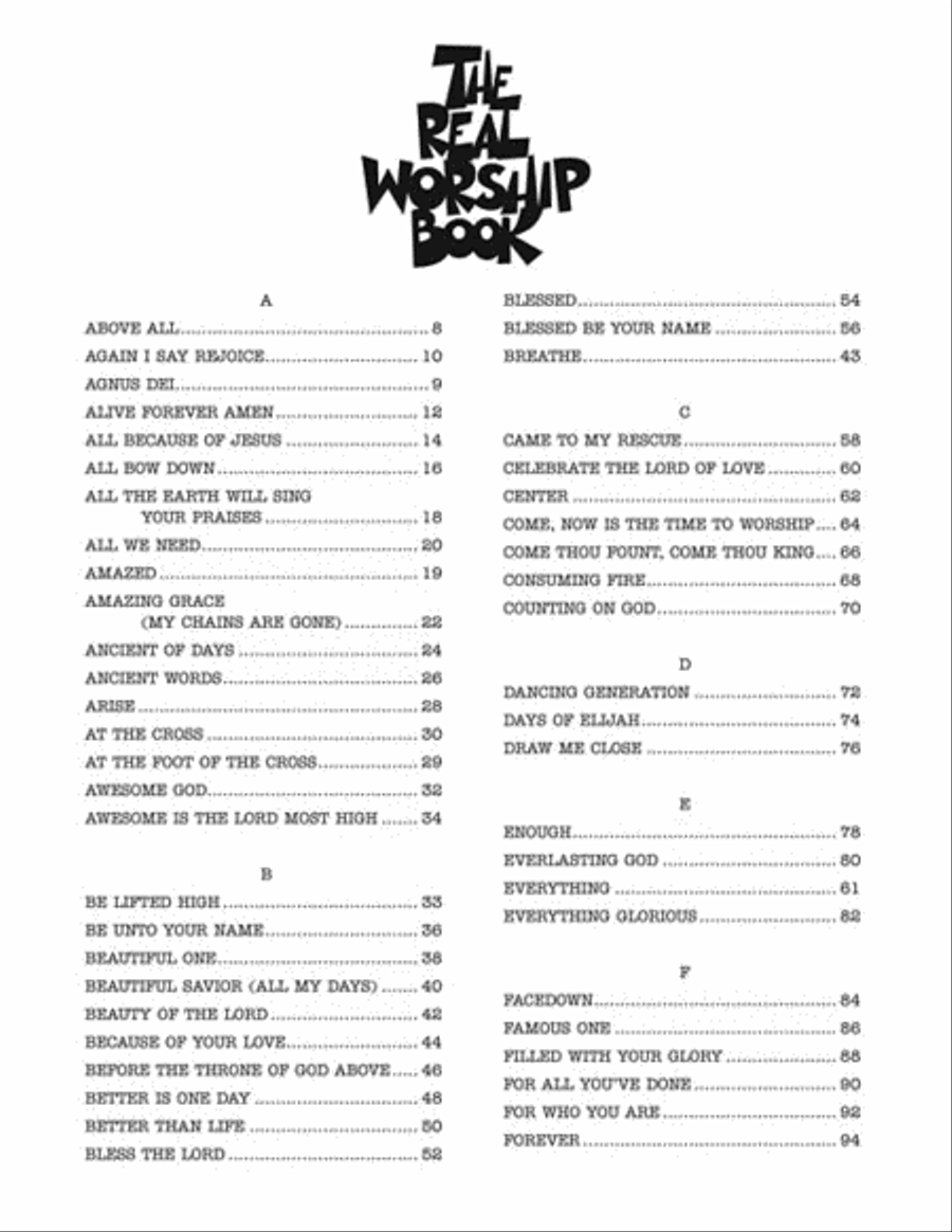 The Real Worship Book The Real Worship Book Piano scores gallery preview page 3