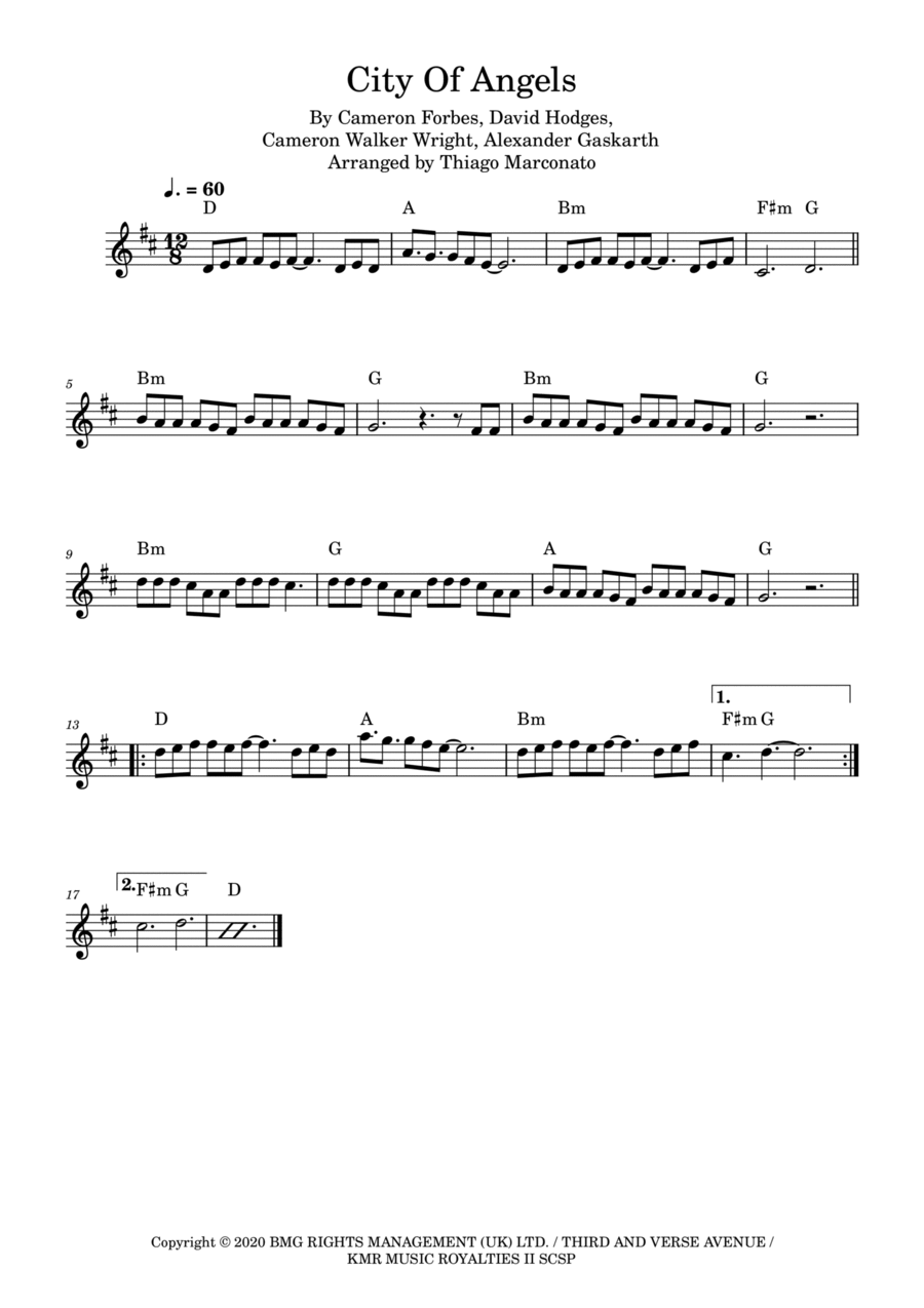 City Of Angels Easy Piano scores gallery preview page 1