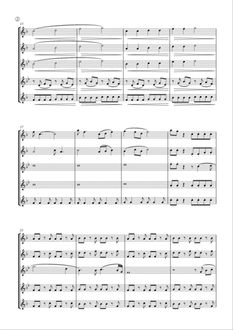 My Girl Saxophone Quintet scores gallery preview page 2