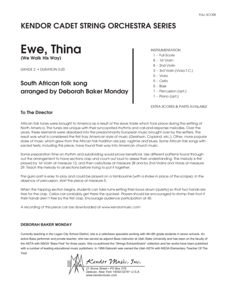 Ewe, Thina (We Walk His Way) - Full Score