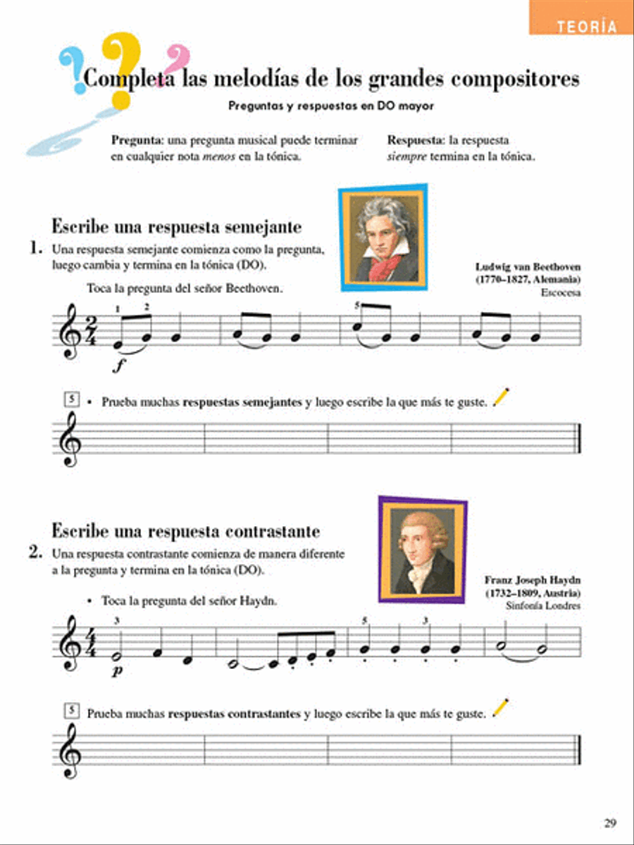 Libro de lecciones y teoria, Nivel 4 Piano Method scores gallery preview page 5