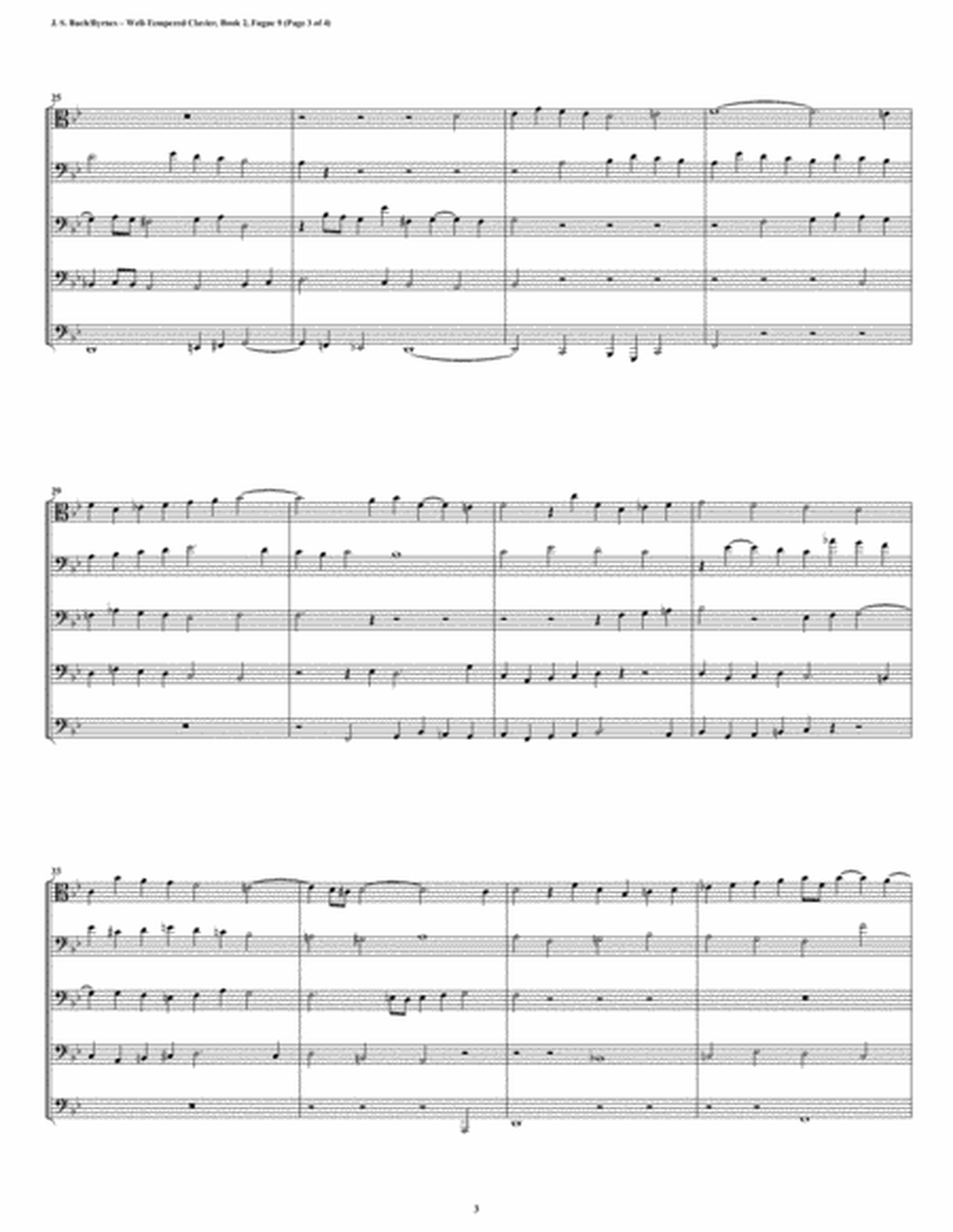 Fugue 09 from Well-Tempered Clavier, Book 2 (Trombone Quintet) image number null
