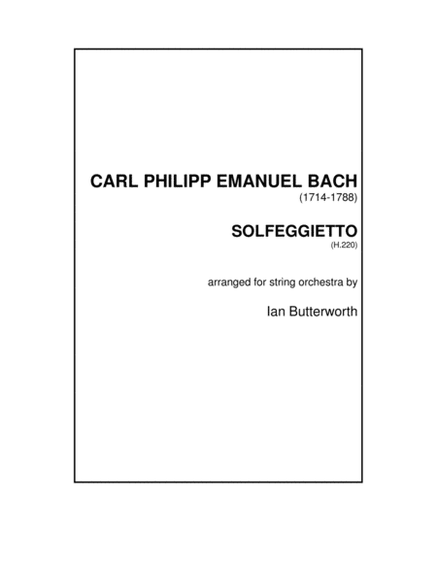 C.P.E.BACH Solfeggietto for string orchestra image number null