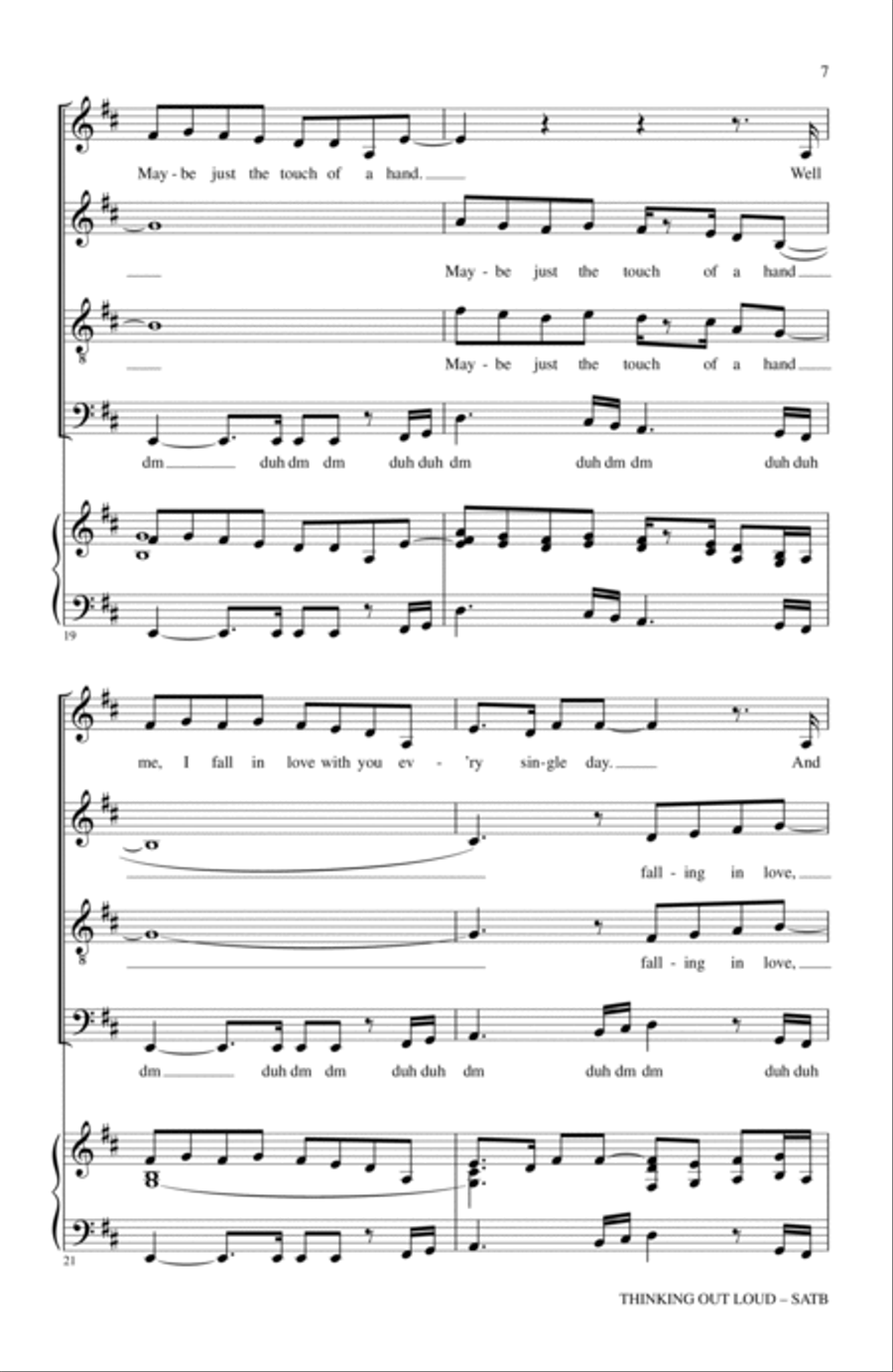 Thinking Out Loud (arr. Deke Sharon) 4-Part scores gallery preview page 6