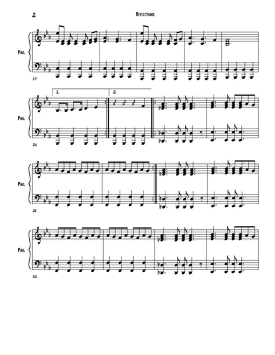 Reflections(on Piano) Piano Solo scores gallery preview page 2