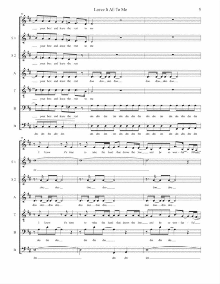 Leave It All To Me 4-Part scores gallery preview page 5