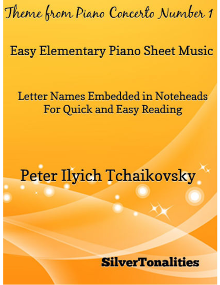 Theme from Piano Concerto Number 1 Easy Elementary Piano Sheet Music
