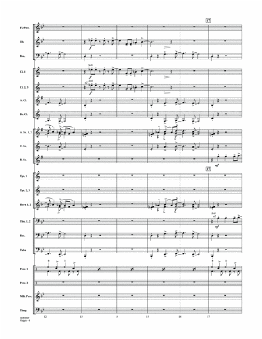Happy (from Despicable Me 2) (arr. Michael Brown) - Conductor Score (Full Score) Concert Band scores gallery preview page 4
