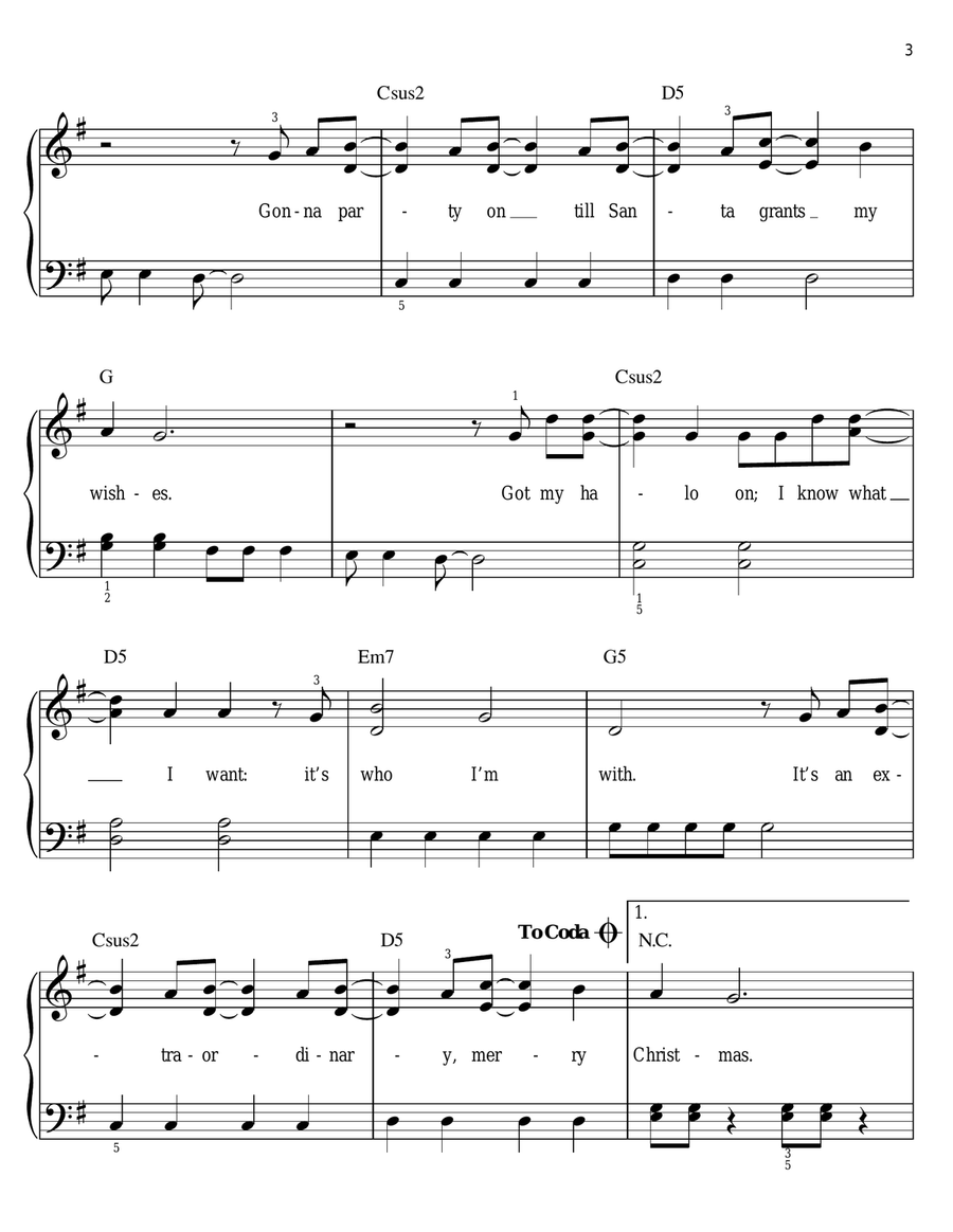 Extraordinary Merry Christmas Piano, Vocal, Guitar scores gallery preview page 3