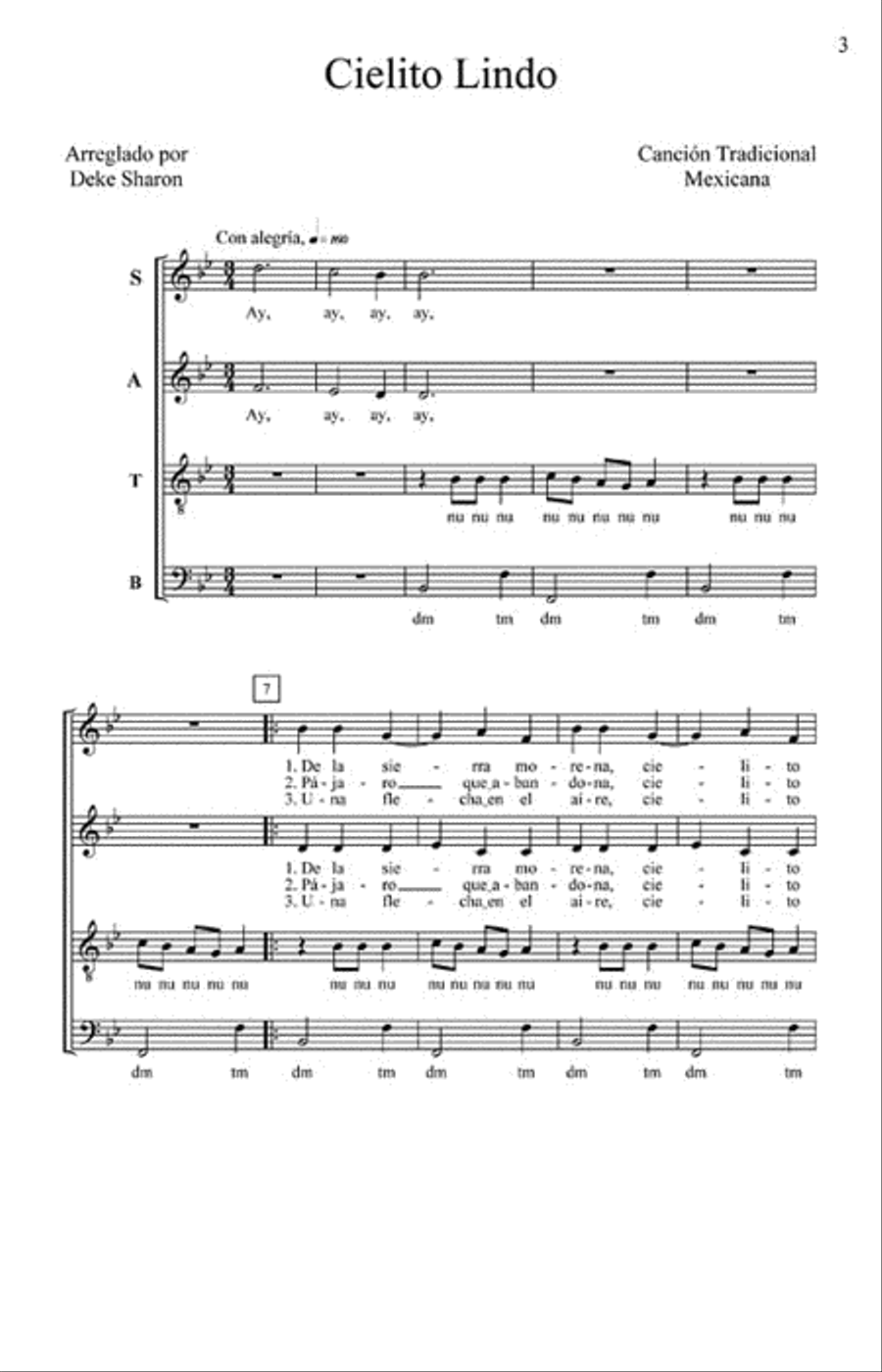 Latin A Cappella Vol. 1 Latin A Cappella Vol. 1 4-Part scores gallery preview page 2