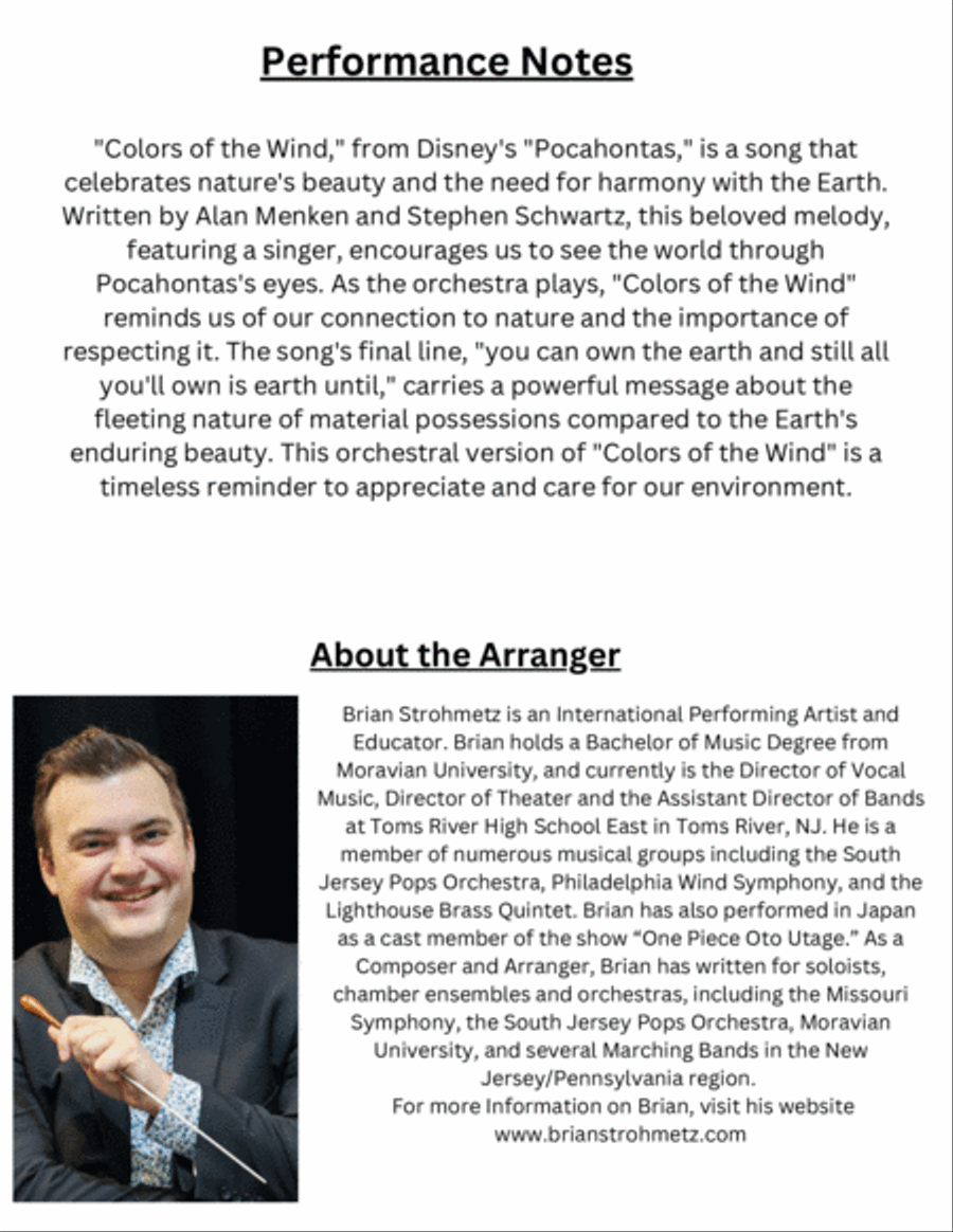Colors Of The Wind Full Orchestra scores gallery preview page 2