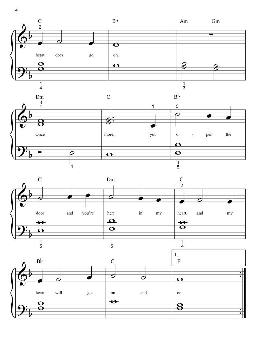 My Heart Will Go On (Love Theme from Titanic) Easy Piano scores gallery preview page 3