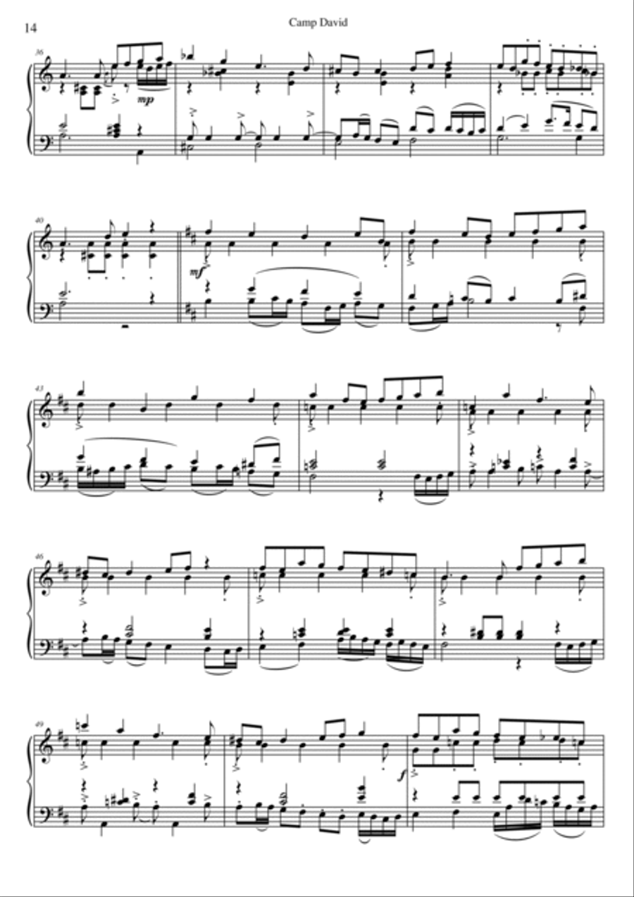 Camp David for piano (2 hands) Piano Solo scores gallery preview page 3