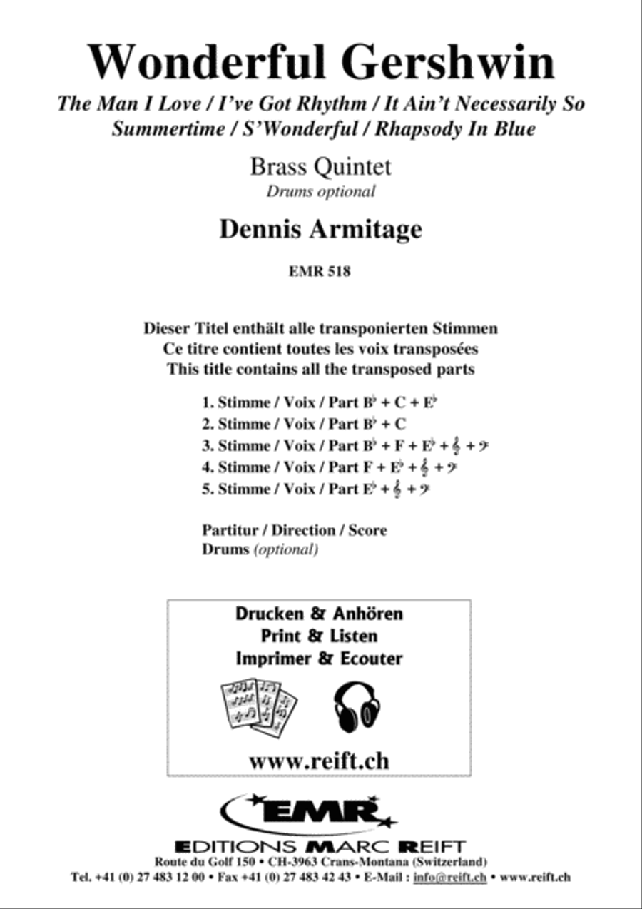 Wonderful Gershwin Brass Ensemble scores gallery preview page 2