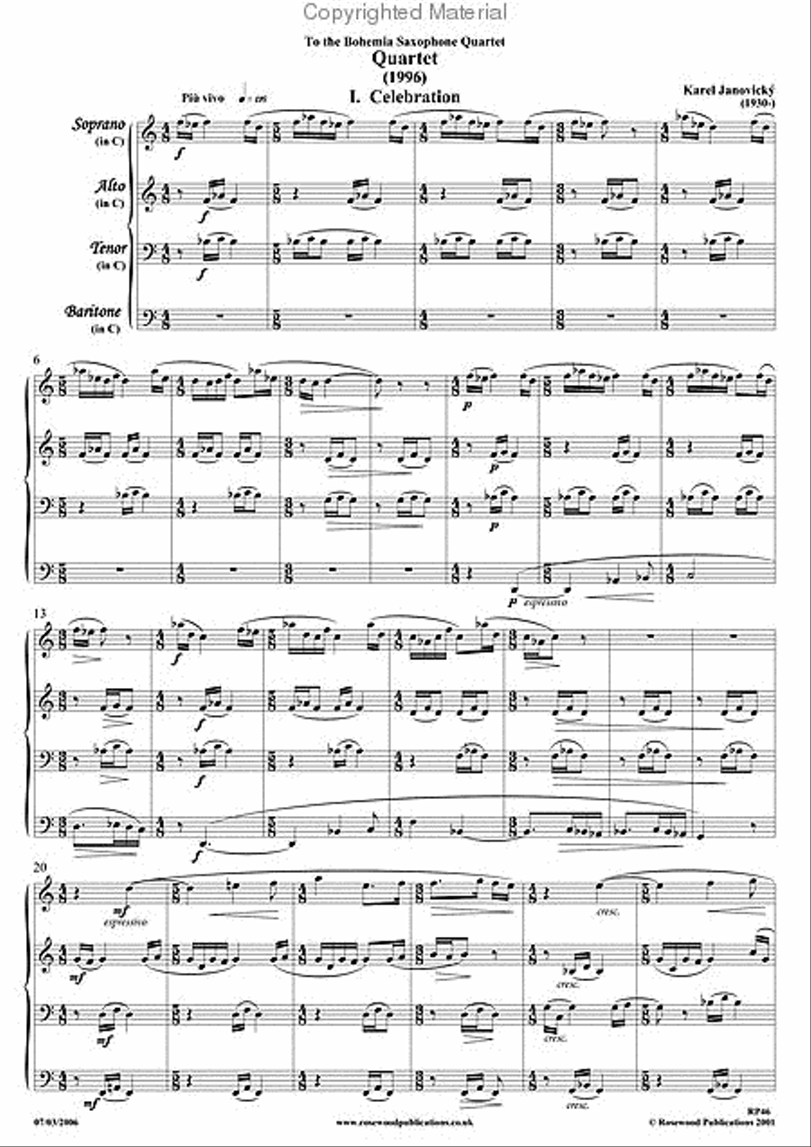 Saxophone Quartet Saxophone Quartet Saxophone Quartet scores gallery preview page 2