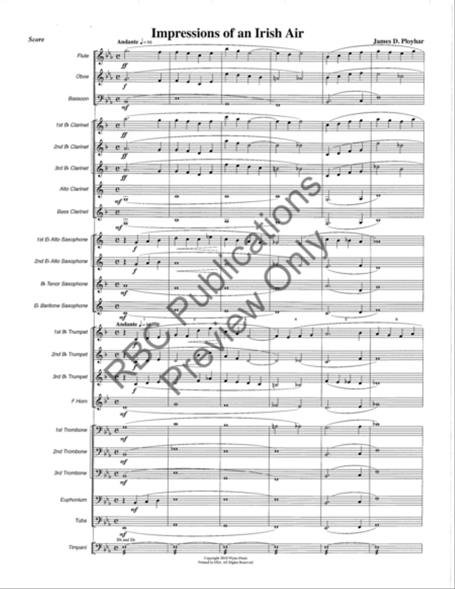 Impressions Of An Irish Air Concert Band scores gallery preview page 4