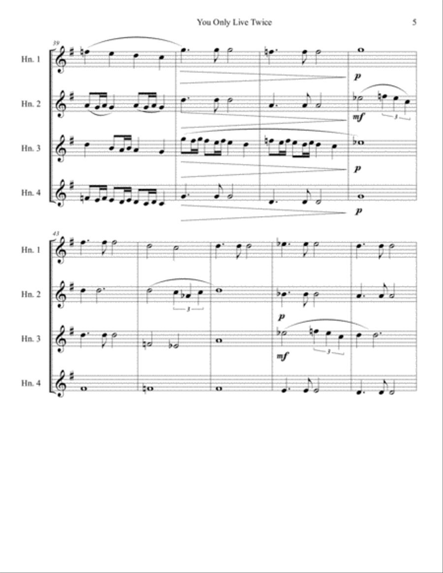 You Only Live Twice Brass Ensemble scores gallery preview page 6