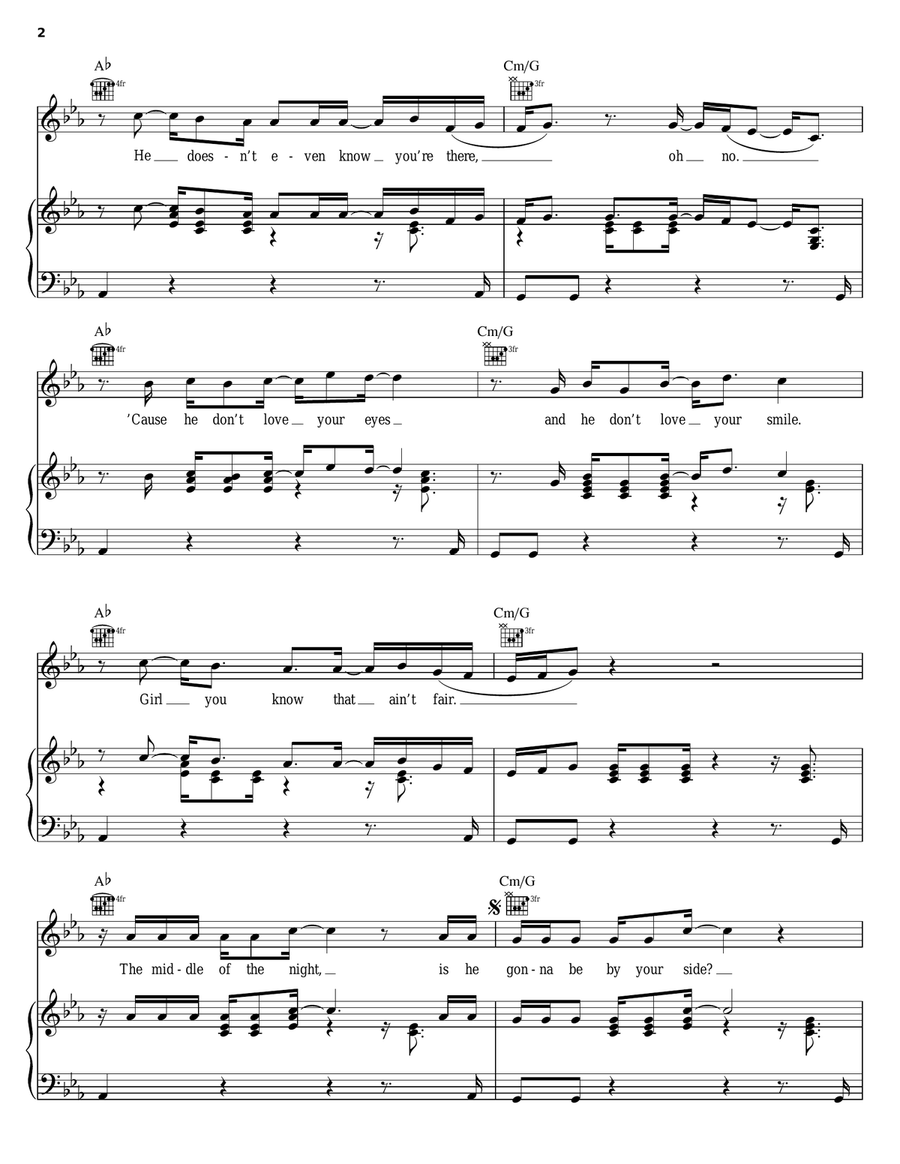 Girlfriend Piano, Vocal, Guitar scores gallery preview page 2