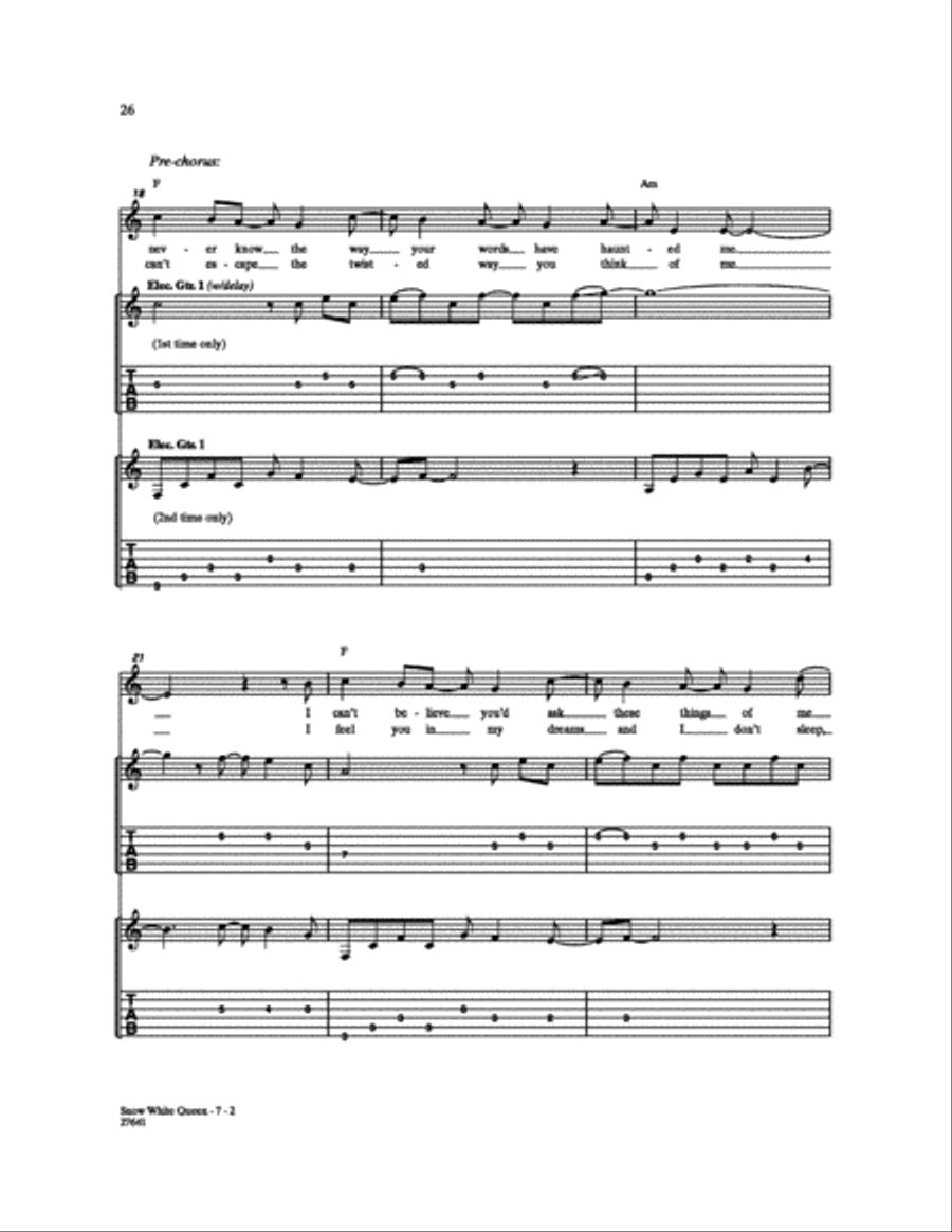Snow White Queen Electric Guitar scores gallery preview page 2