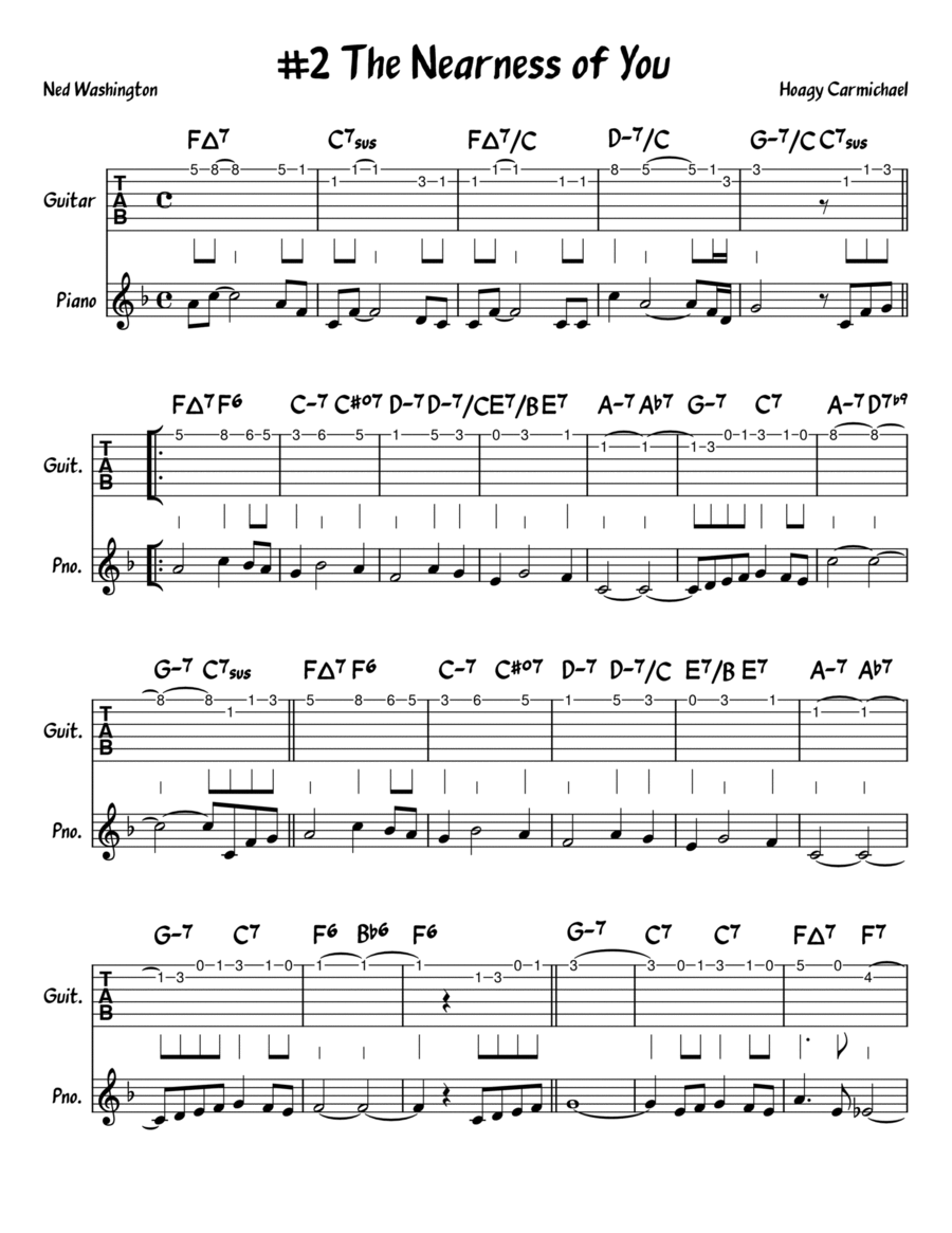 The Nearness Of You The Nearness Of You Electric Guitar scores gallery preview page 1