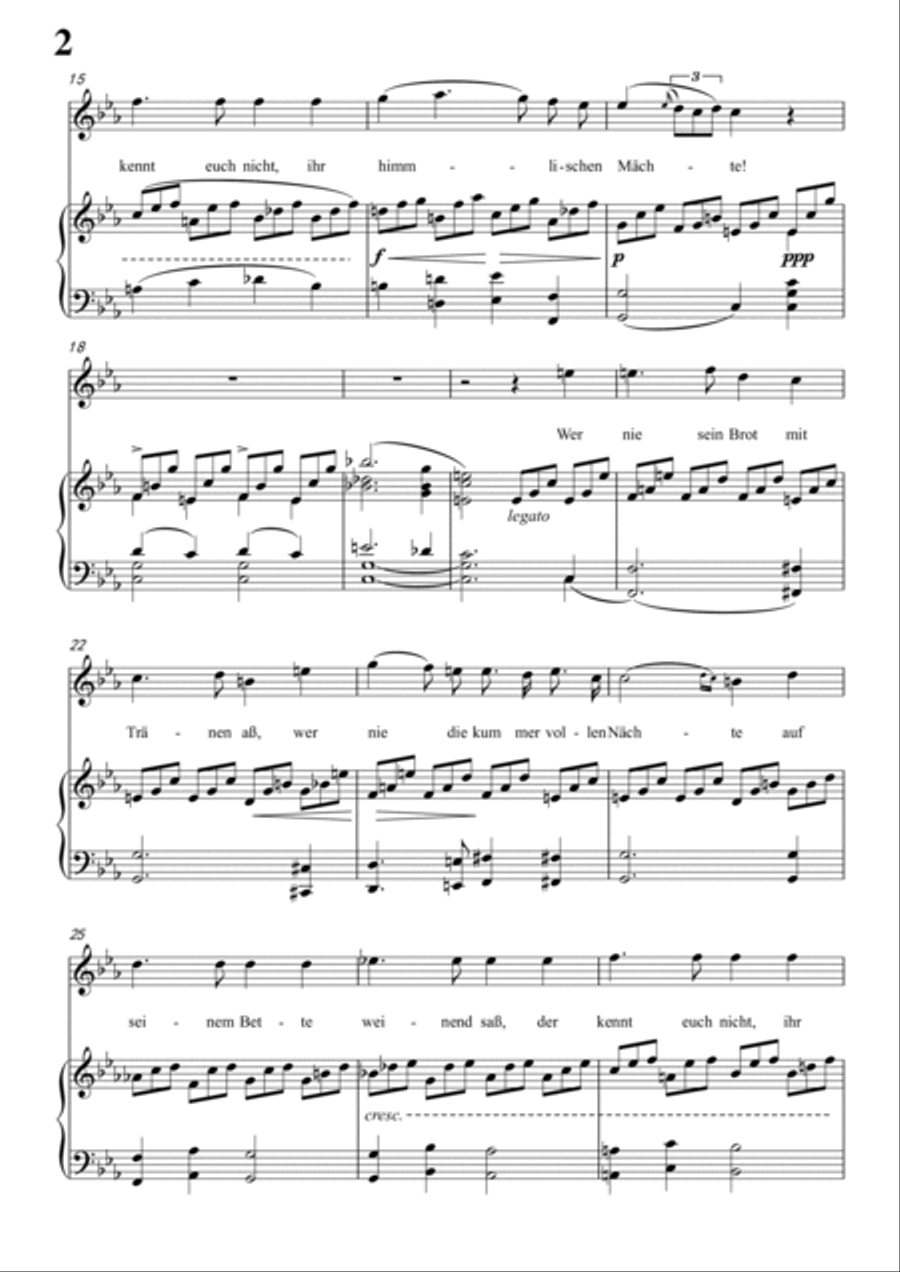 Schubert-Gesänge des Harfners,Op.12 No.2 in c minor,for Vocal and Piano Voice scores gallery preview page 3